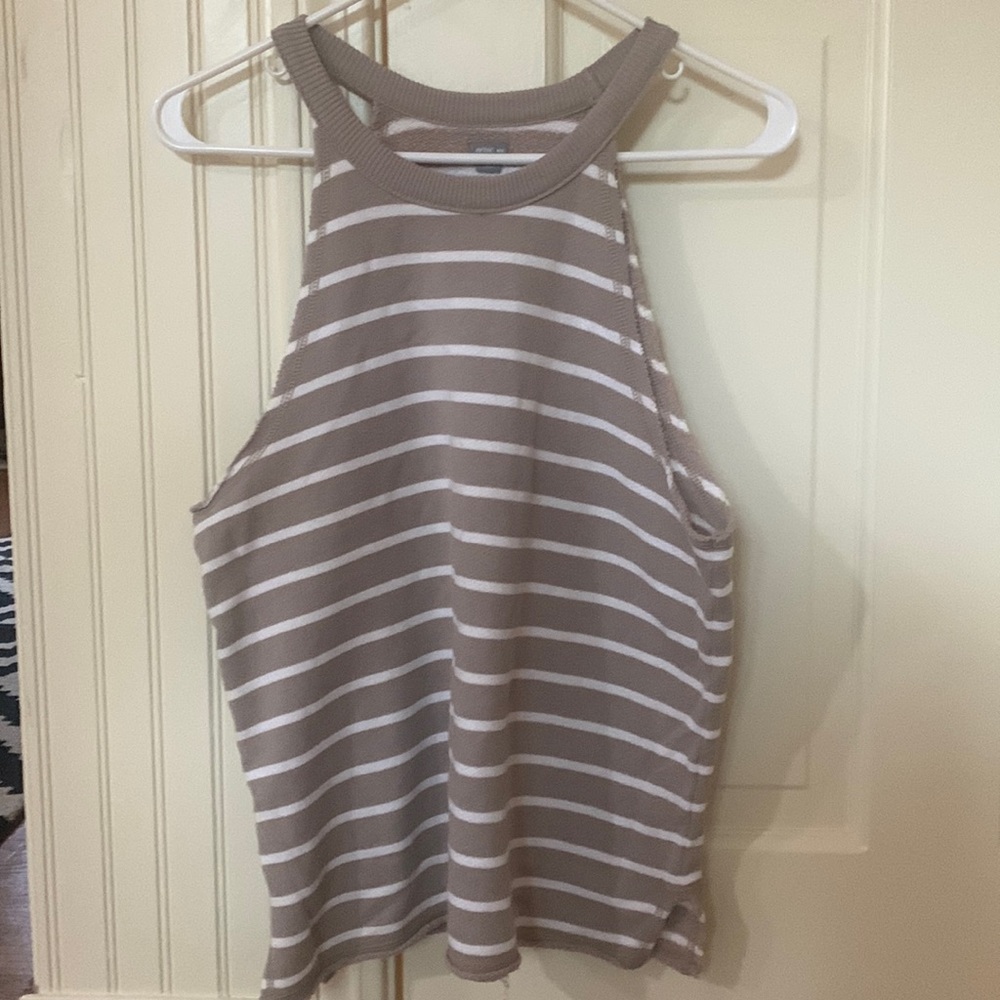 Aerie Striped Halter Sweatshirt Terry Tank Top